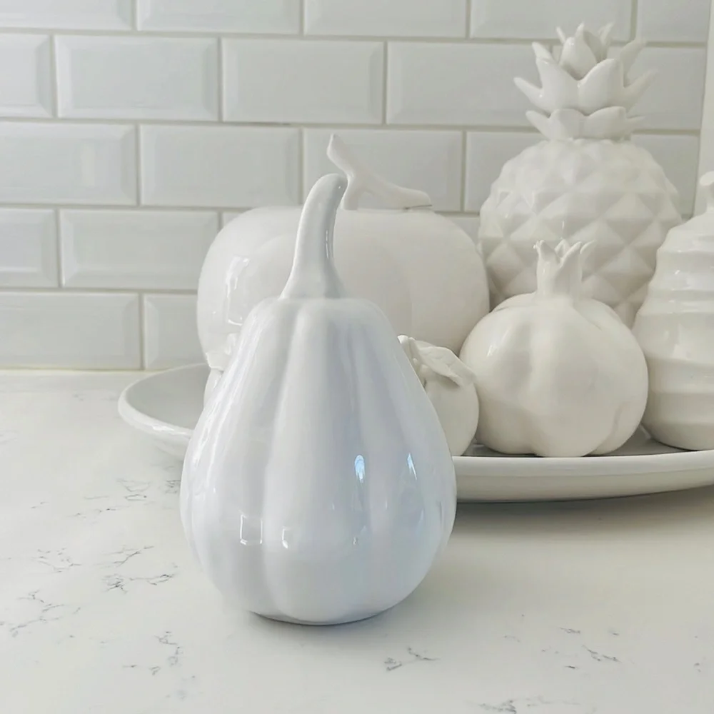Crate&Barrel Small White Ceramic Gourd